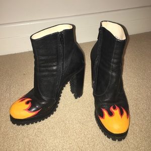 Free Lance Flame/ Fire heeled boots